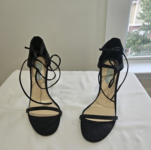 Blue by Betsey Johnson Shoes - Blue by Betsey Johnson Satin Crystal Tie Sandal